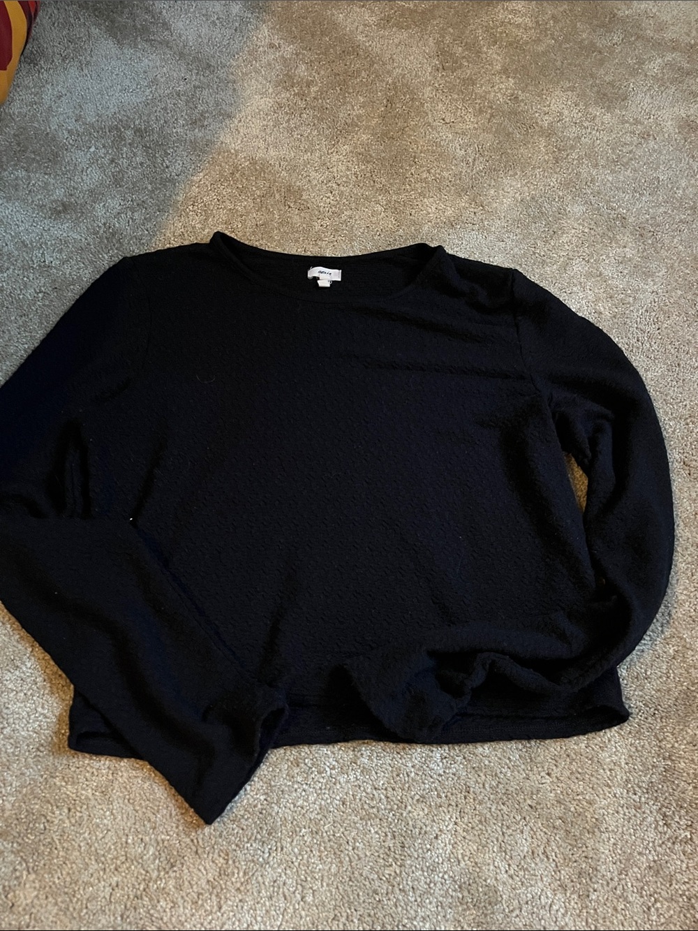 aerie Black Long Sleeve Crew Tee